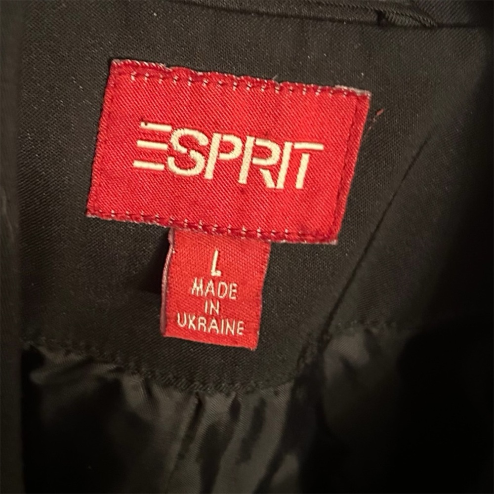 Esprit Black Coat with Belt for Women Zipper - Picture 5 of 7